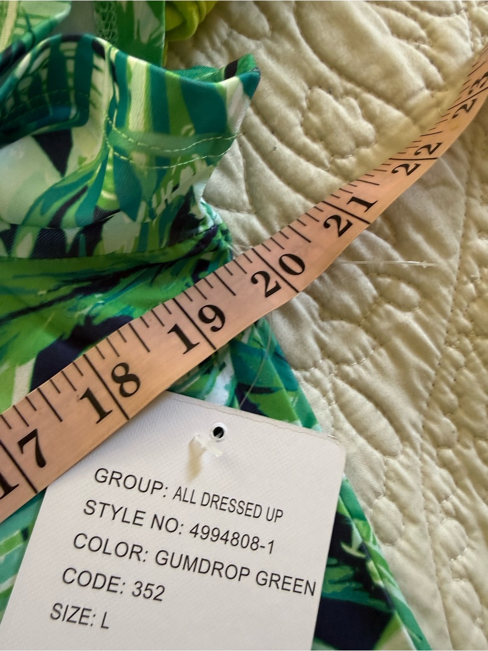 Stella + Ginger Palm Print O Ring Cutout Dress Large NWT - Picture 5 of 7